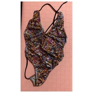 Exotic dancer dancewear thong bodysuit